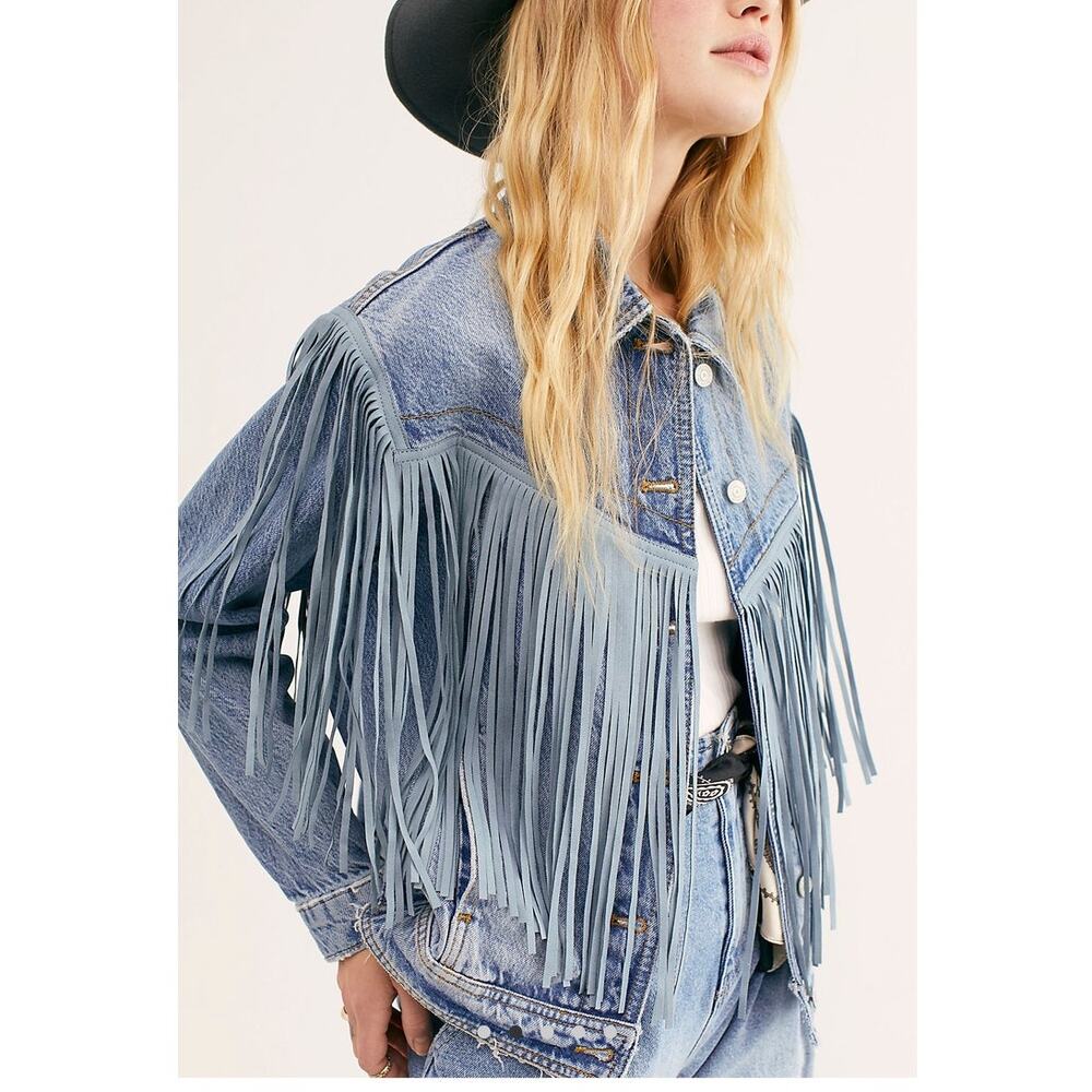 Denim Fringe Jacket